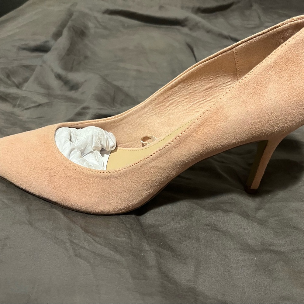Elegant Nude Suede Women's Heels